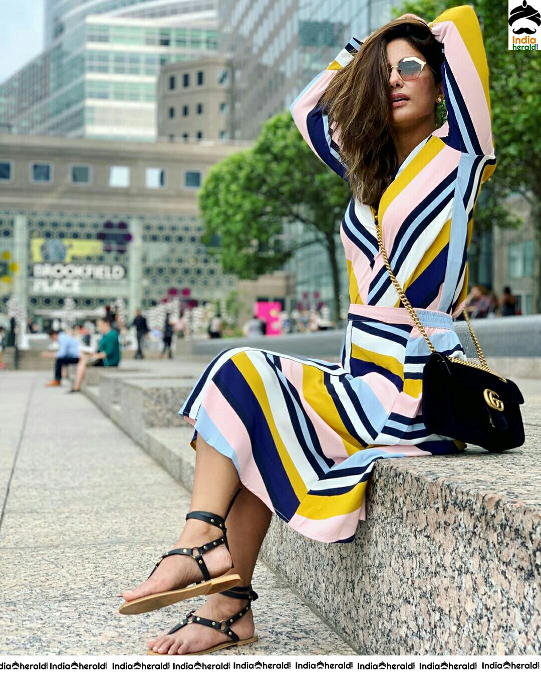 Hina Khan Latest Funky Colour Dress Photoshoot