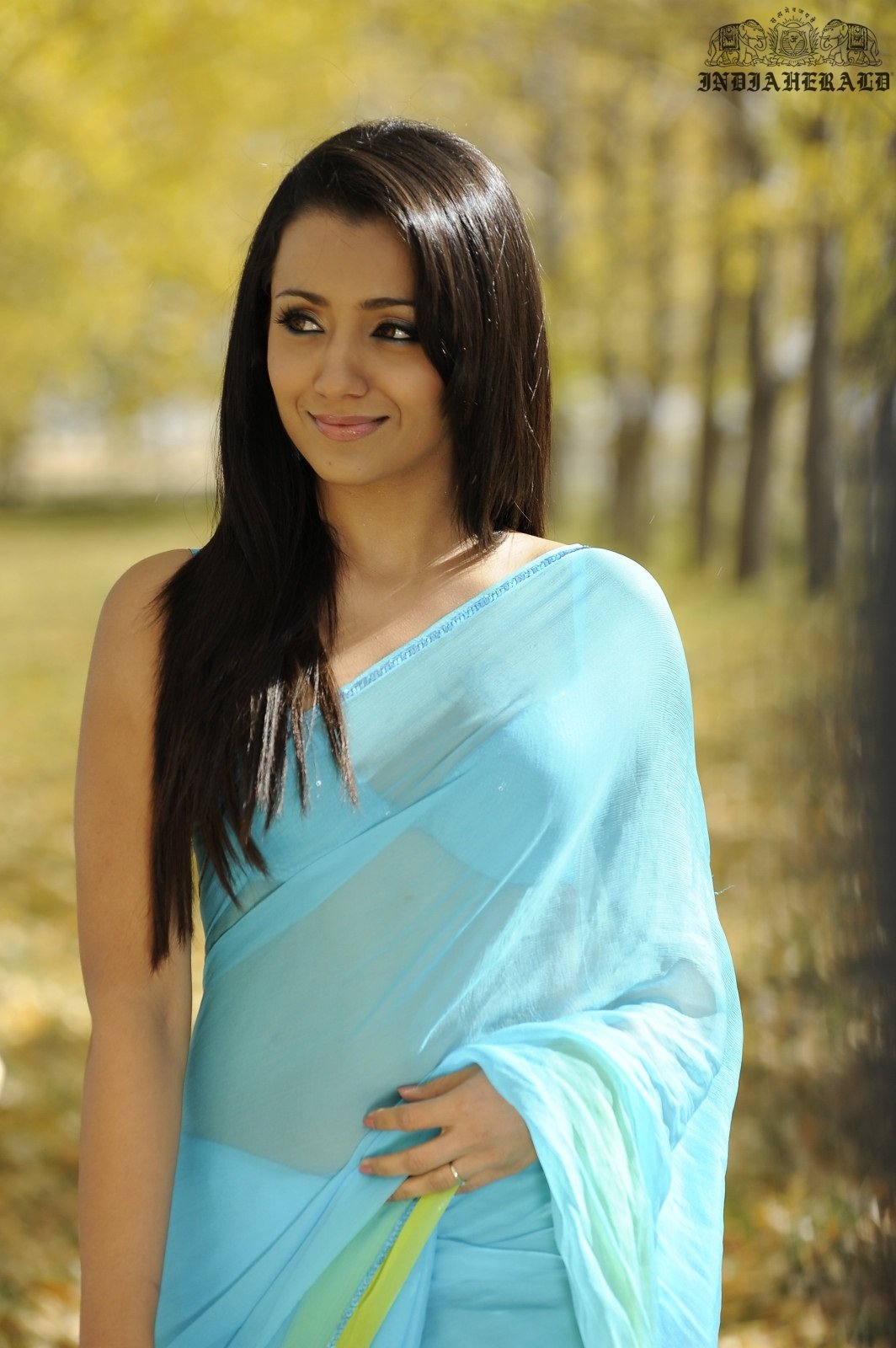 Hot photos of Trisha exposing her Inner Beauty in a Transparent Saree