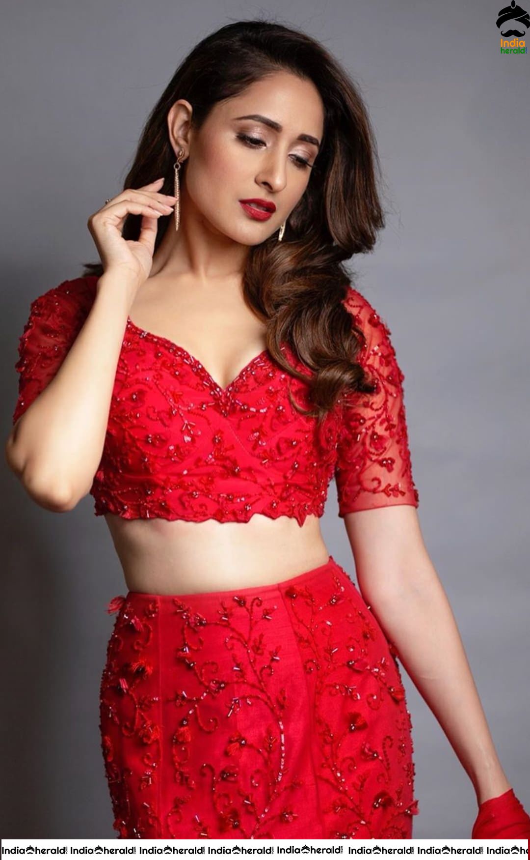 Hot Pragya Jaiswal Shows Her waistline For A Red Hot Photoshoot