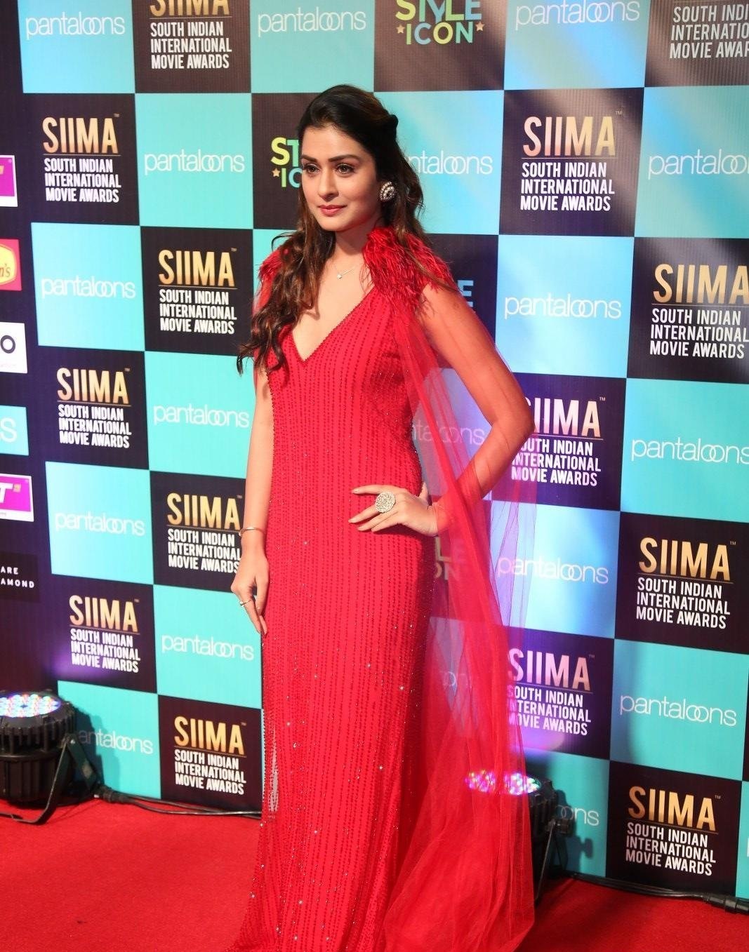 Hot Red Payal Rajput Stills From SIIMA Awards 2019 Red Carpet Set 3