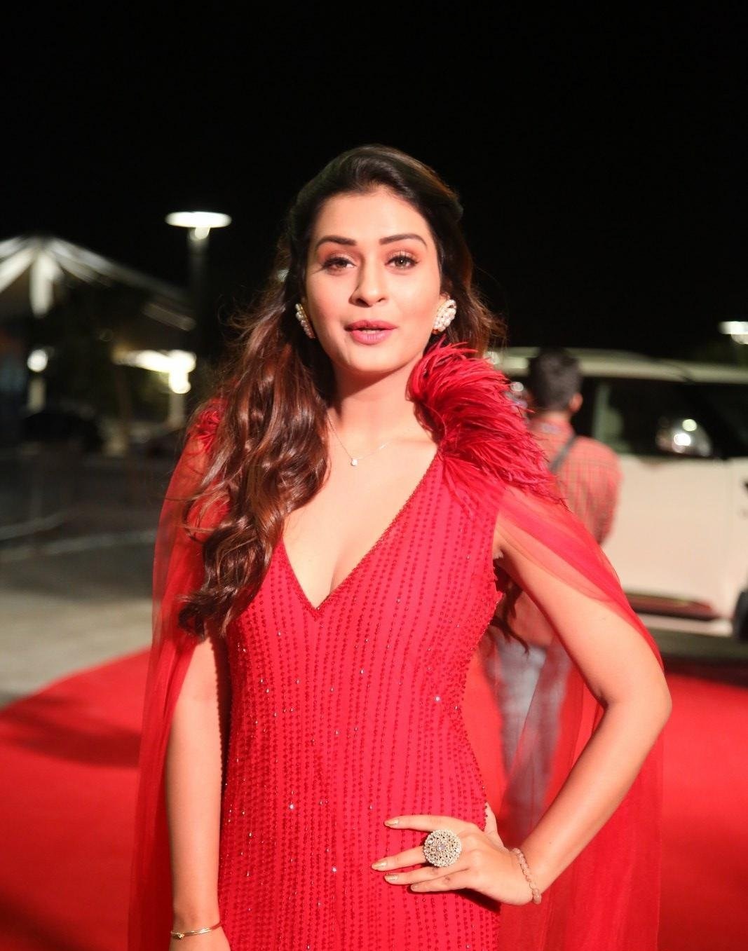 Hot Red Payal Rajput Stills From SIIMA Awards 2019 Red Carpet Set 4