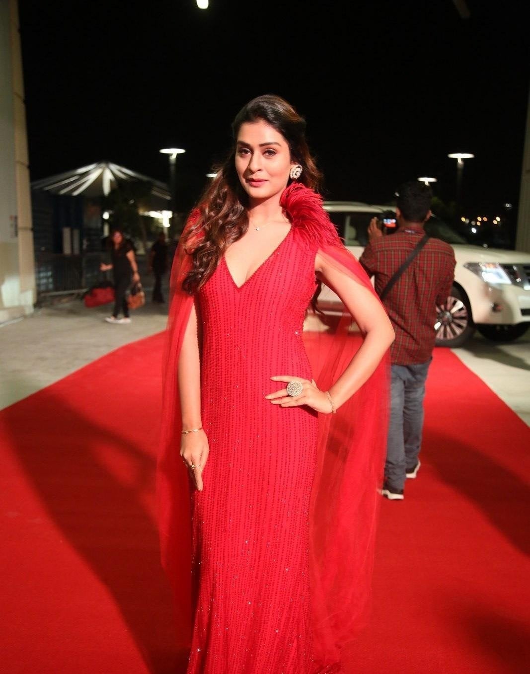 Hot Red Payal Rajput Stills From SIIMA Awards 2019 Red Carpet Set 4