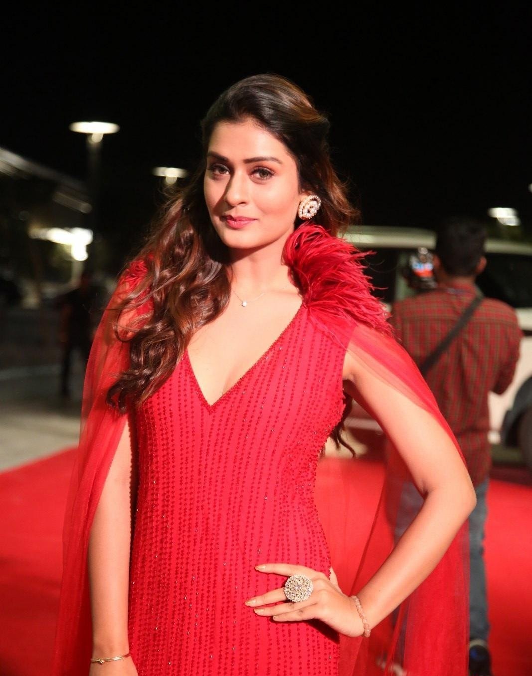 Hot Red Payal Rajput Stills From SIIMA Awards 2019 Red Carpet Set 4