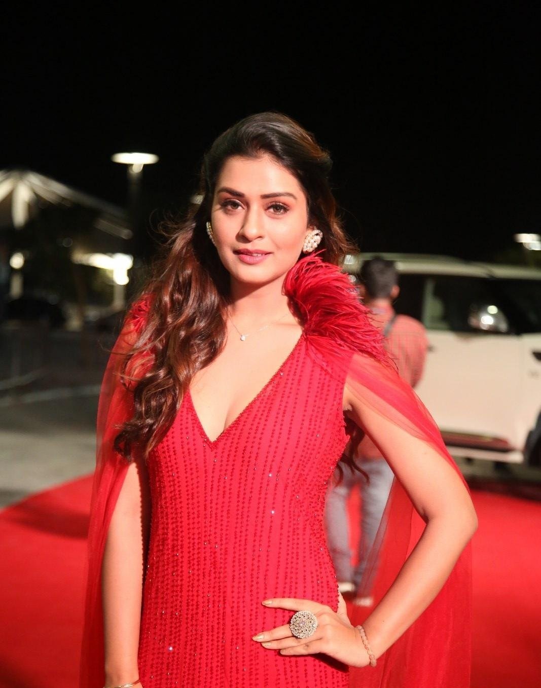 Hot Red Payal Rajput Stills From SIIMA Awards 2019 Red Carpet Set 4