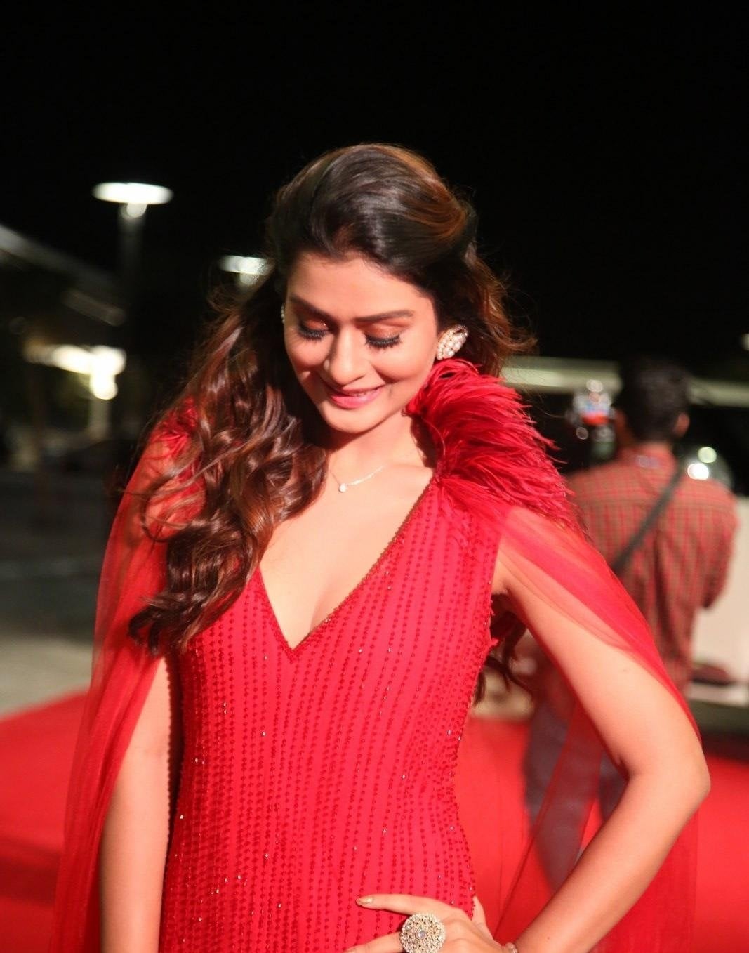 Hot Red Payal Rajput Stills From SIIMA Awards 2019 Red Carpet Set 4