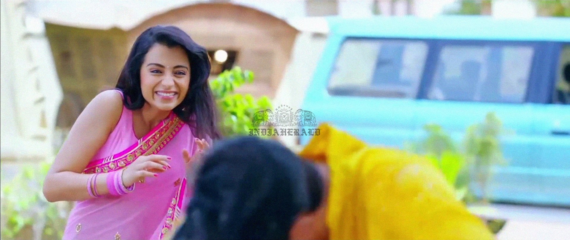 Hottest Photos of Trisha getting Wet and stripping her Saree Set 1