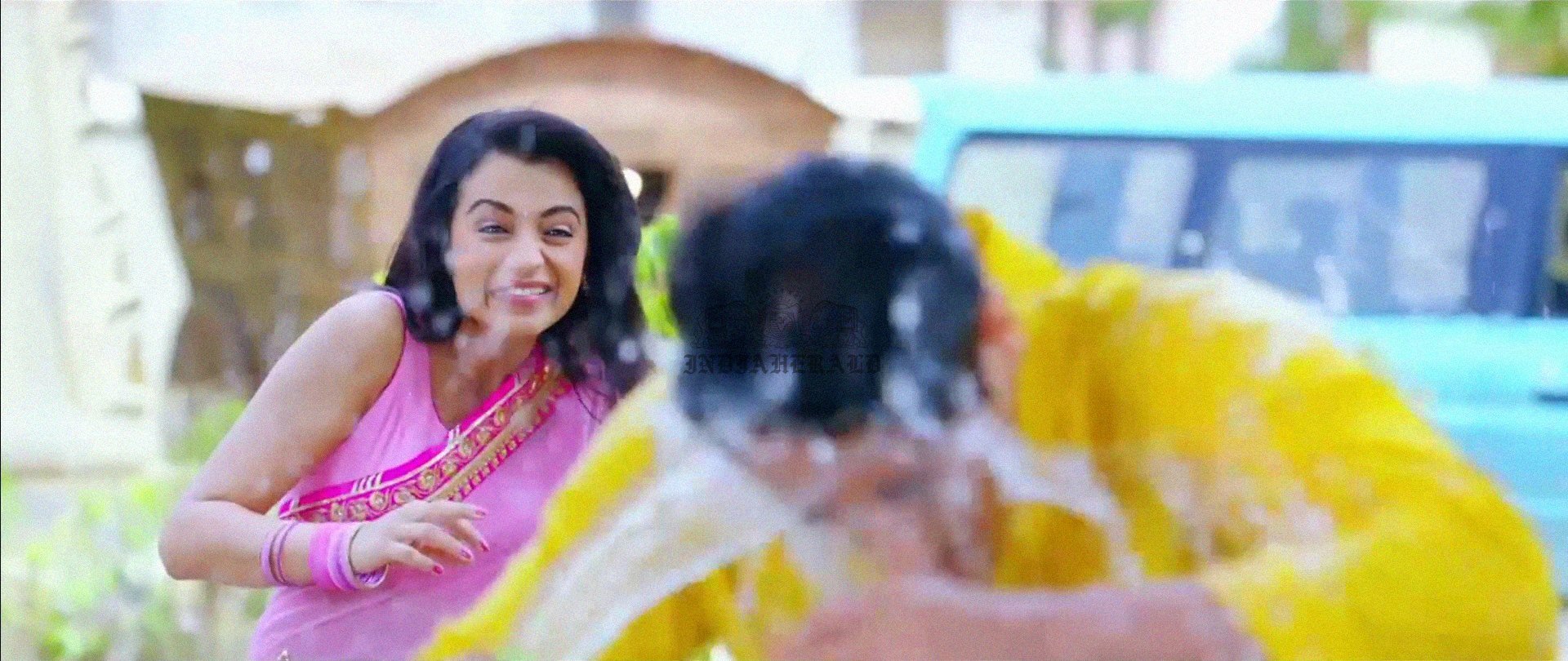 Hottest Photos of Trisha getting Wet and stripping her Saree Set 1