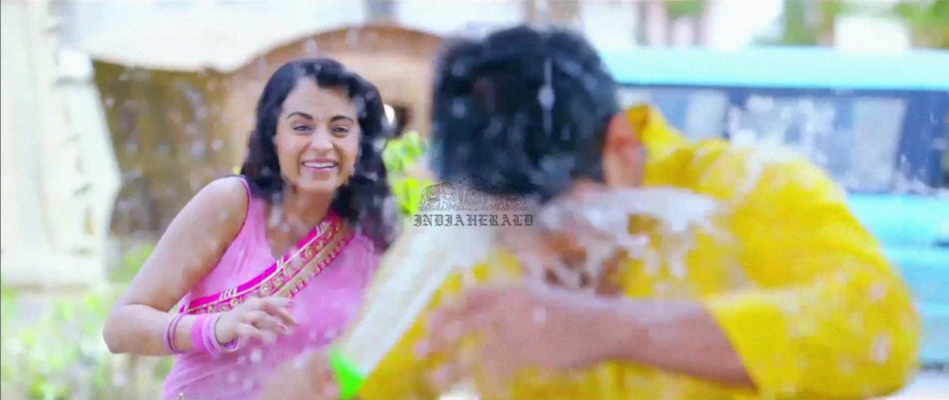 Hottest Photos of Trisha getting Wet and stripping her Saree Set 1