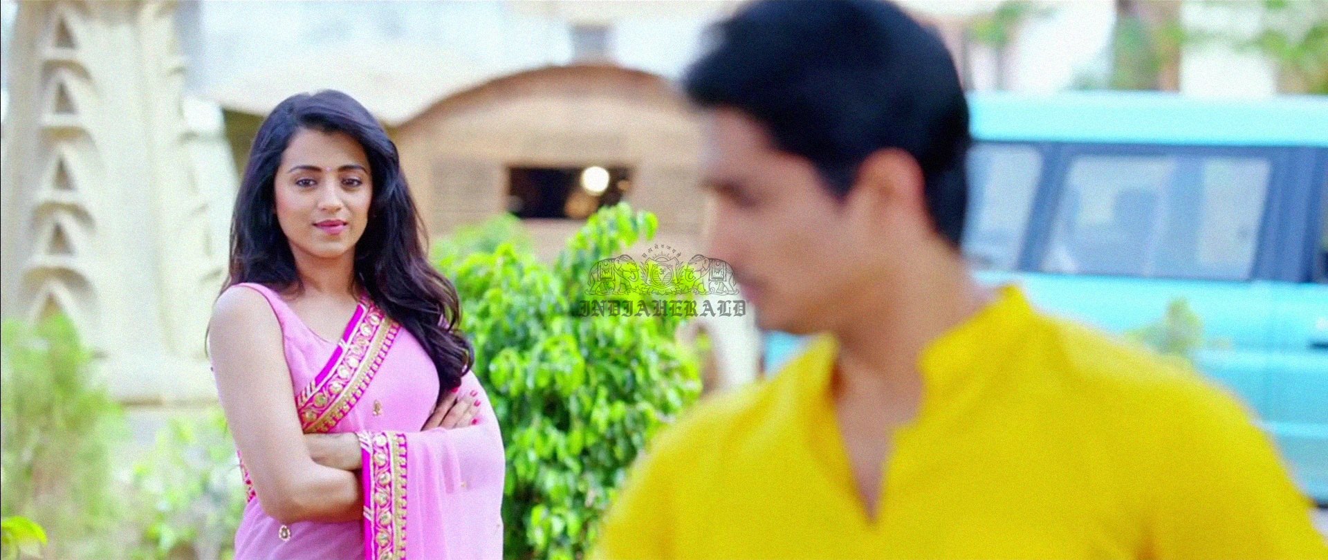 Hottest Photos of Trisha getting Wet and stripping her Saree Set 1