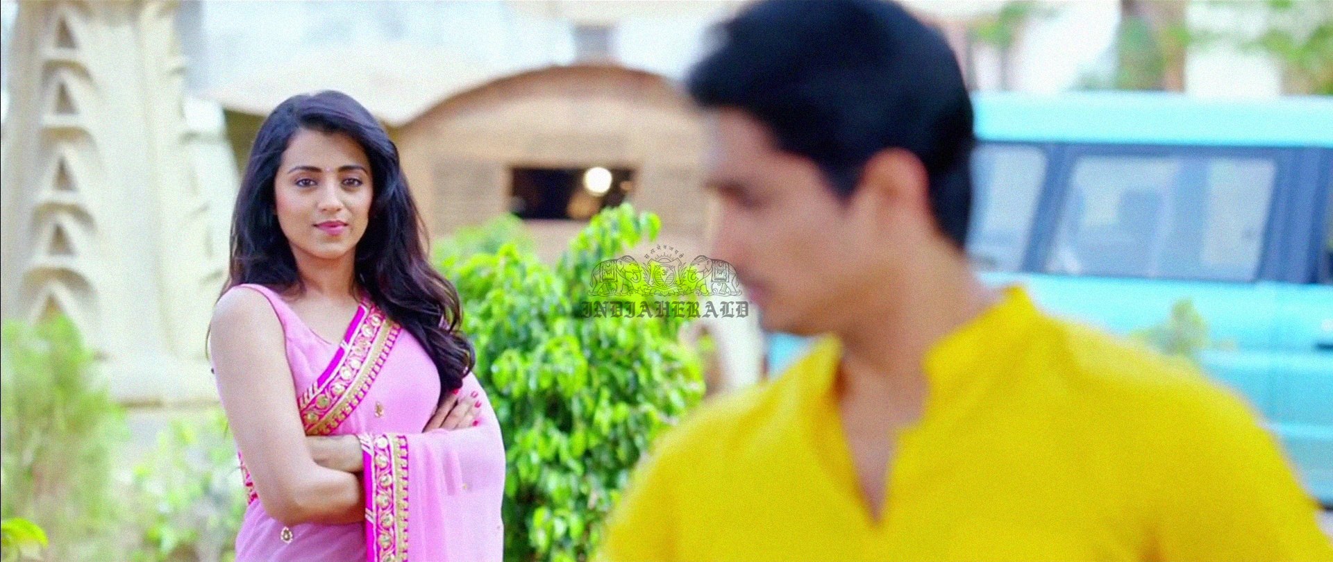 Hottest Photos of Trisha getting Wet and stripping her Saree Set 1