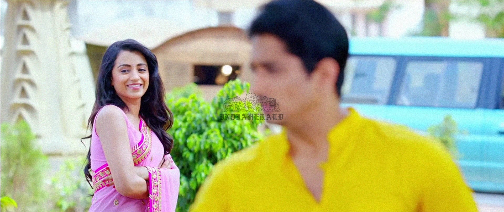 Hottest Photos of Trisha getting Wet and stripping her Saree Set 1