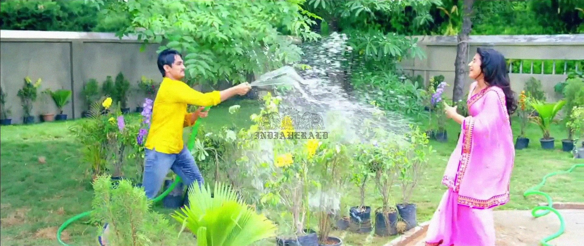 Hottest Photos of Trisha getting Wet and stripping her Saree Set 1