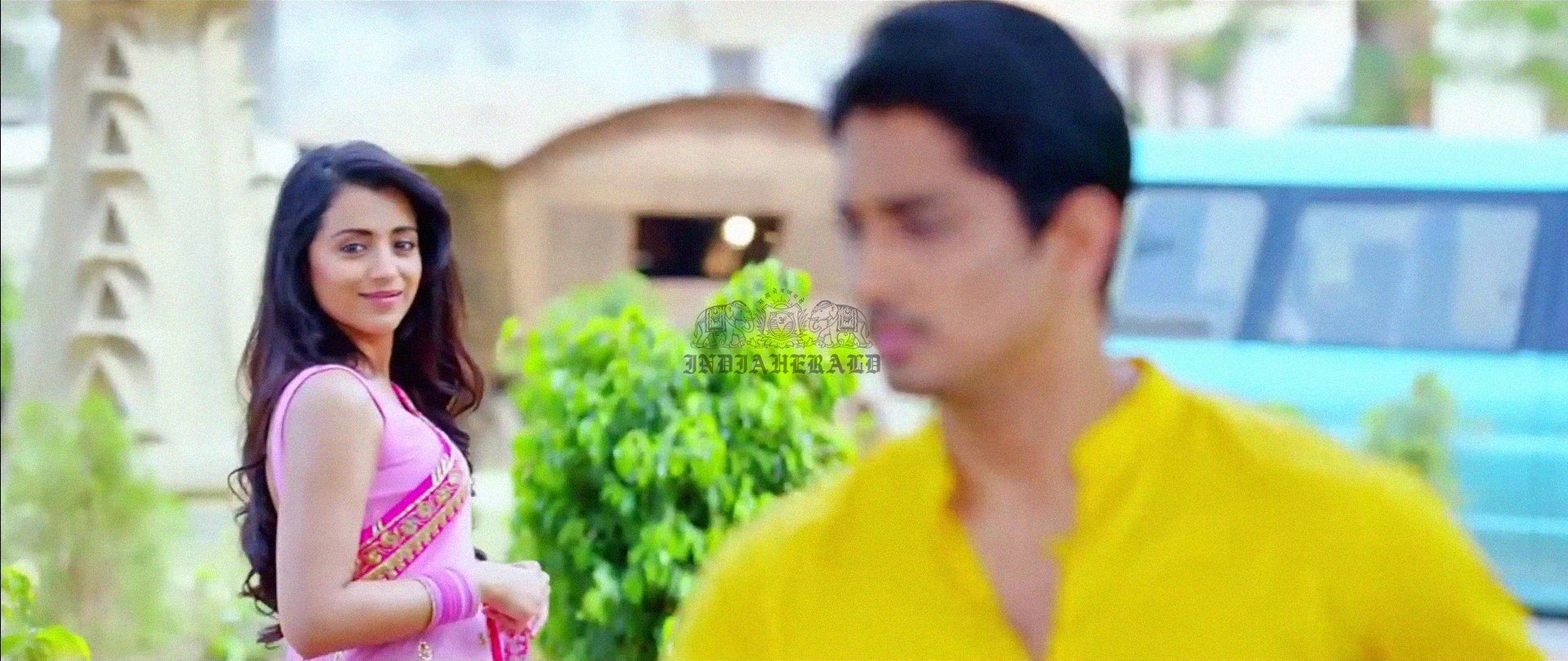 Hottest Photos of Trisha getting Wet and stripping her Saree Set 1