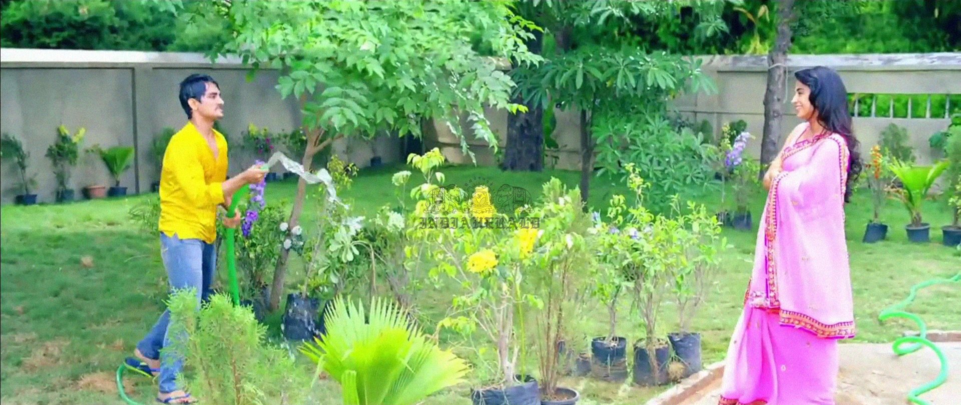 Hottest Photos of Trisha getting Wet and stripping her Saree Set 1