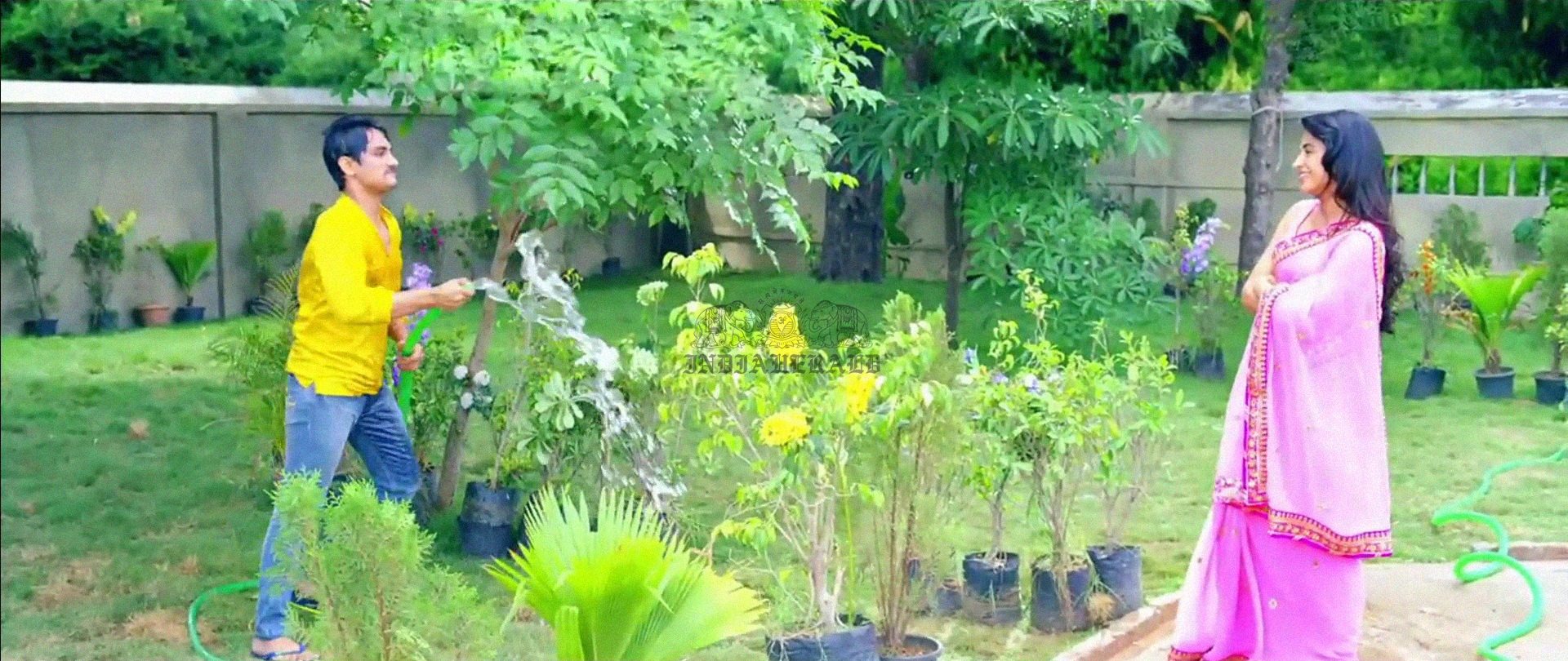 Hottest Photos of Trisha getting Wet and stripping her Saree Set 1