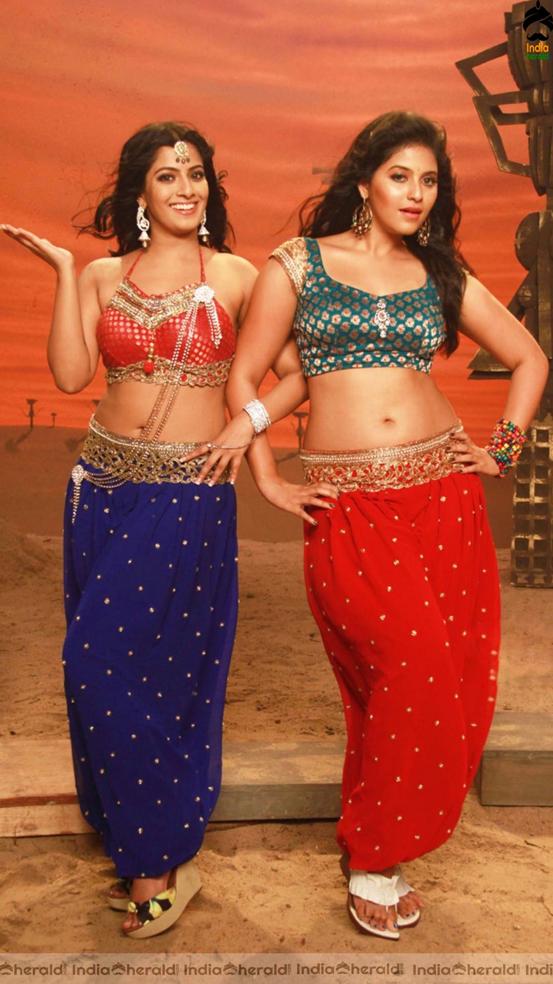 Hottest Exposing Photos of Varalaxmi and Anjali flaunting their fleshy belly and assets Set 2