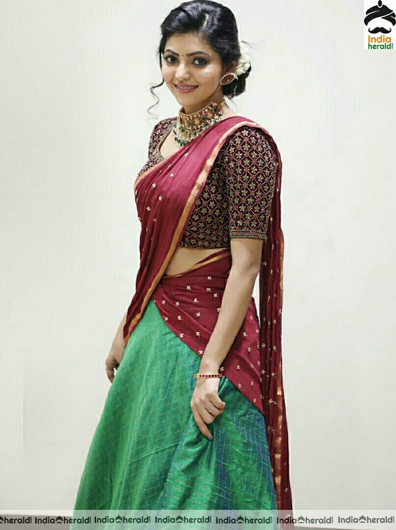 Indhuja Latest Cute Half Saree Stills