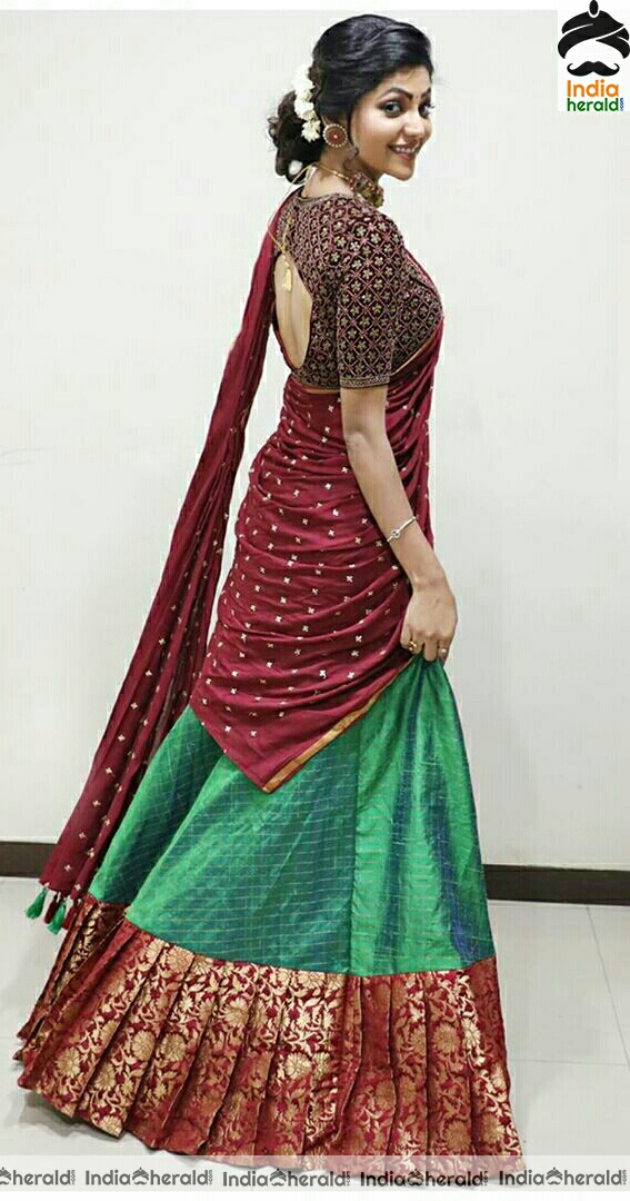 Indhuja Latest Cute Half Saree Stills