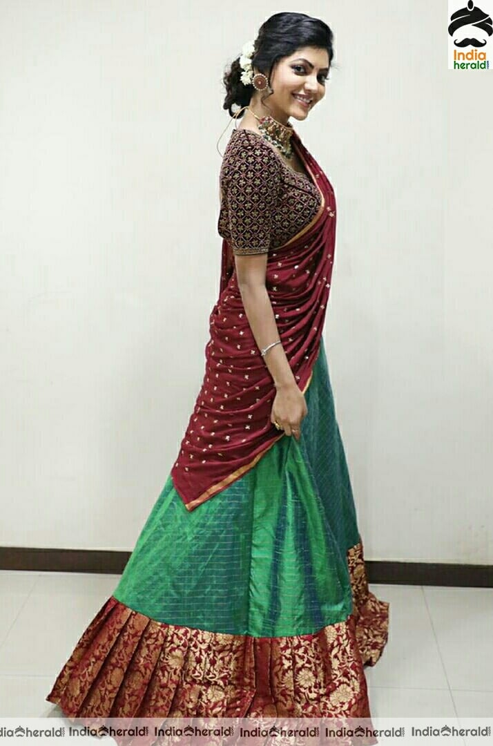 Indhuja Latest Cute Half Saree Stills