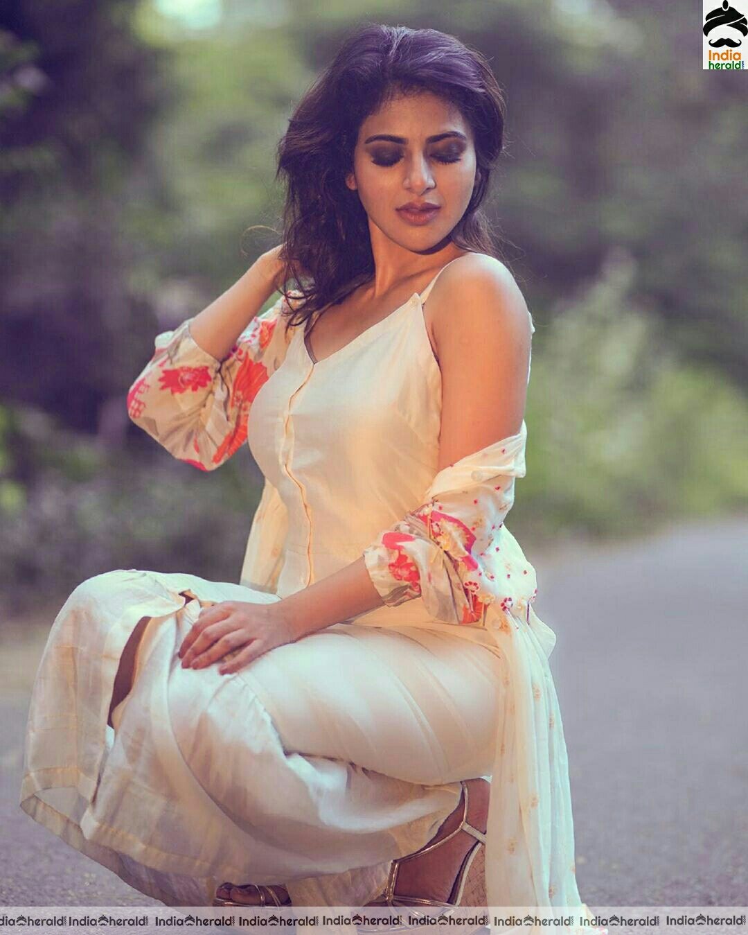 Iswarya Menon Latest Cute White Dress Stills