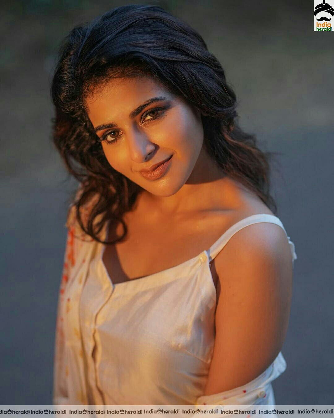 Iswarya Menon Latest Cute White Dress Stills