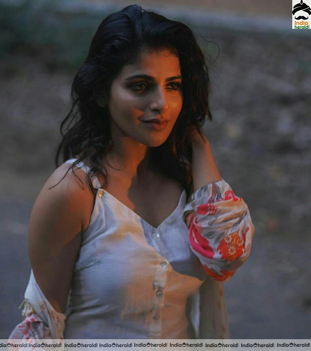 Iswarya Menon Latest Cute White Dress Stills