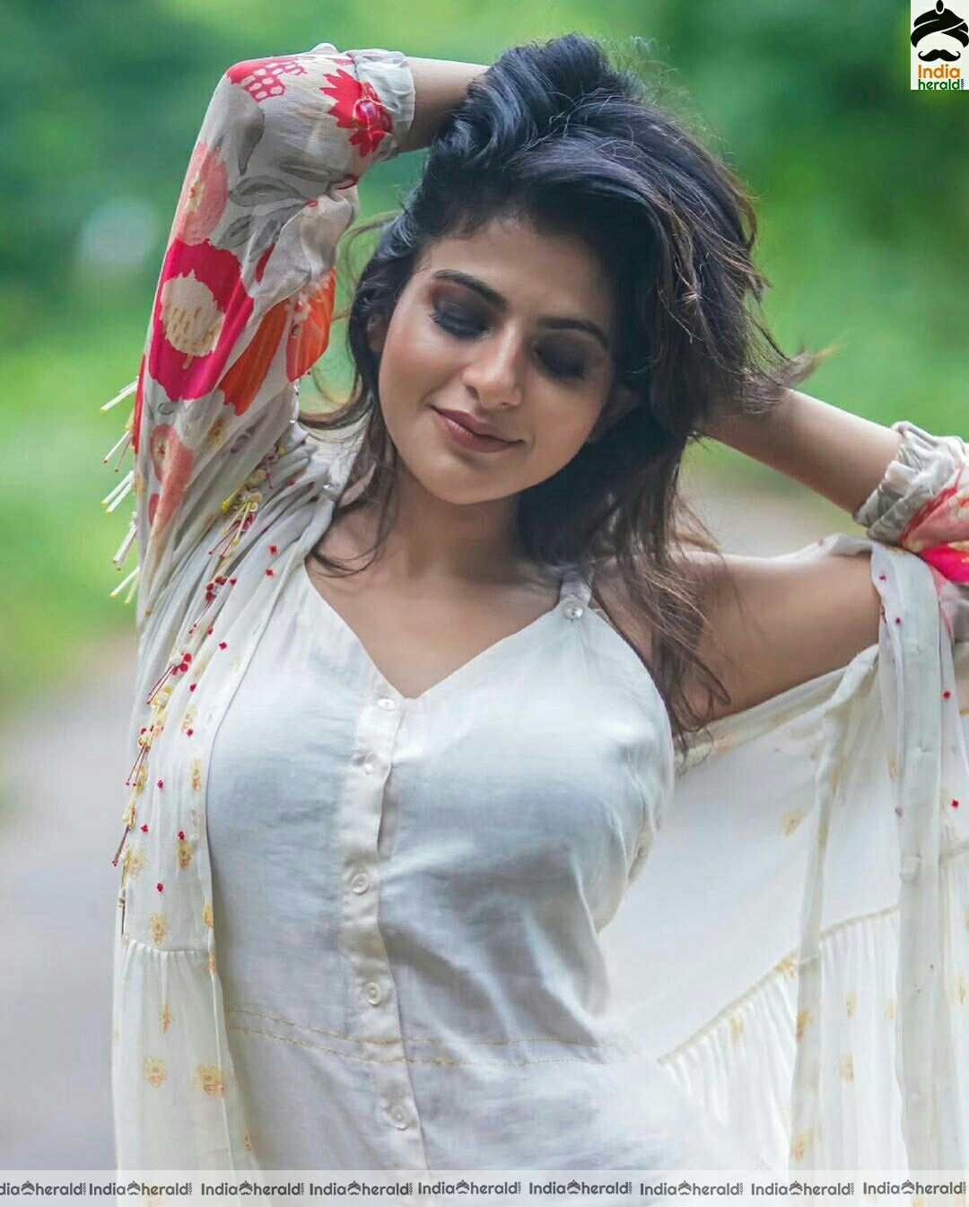 Iswarya Menon Latest Cute White Dress Stills