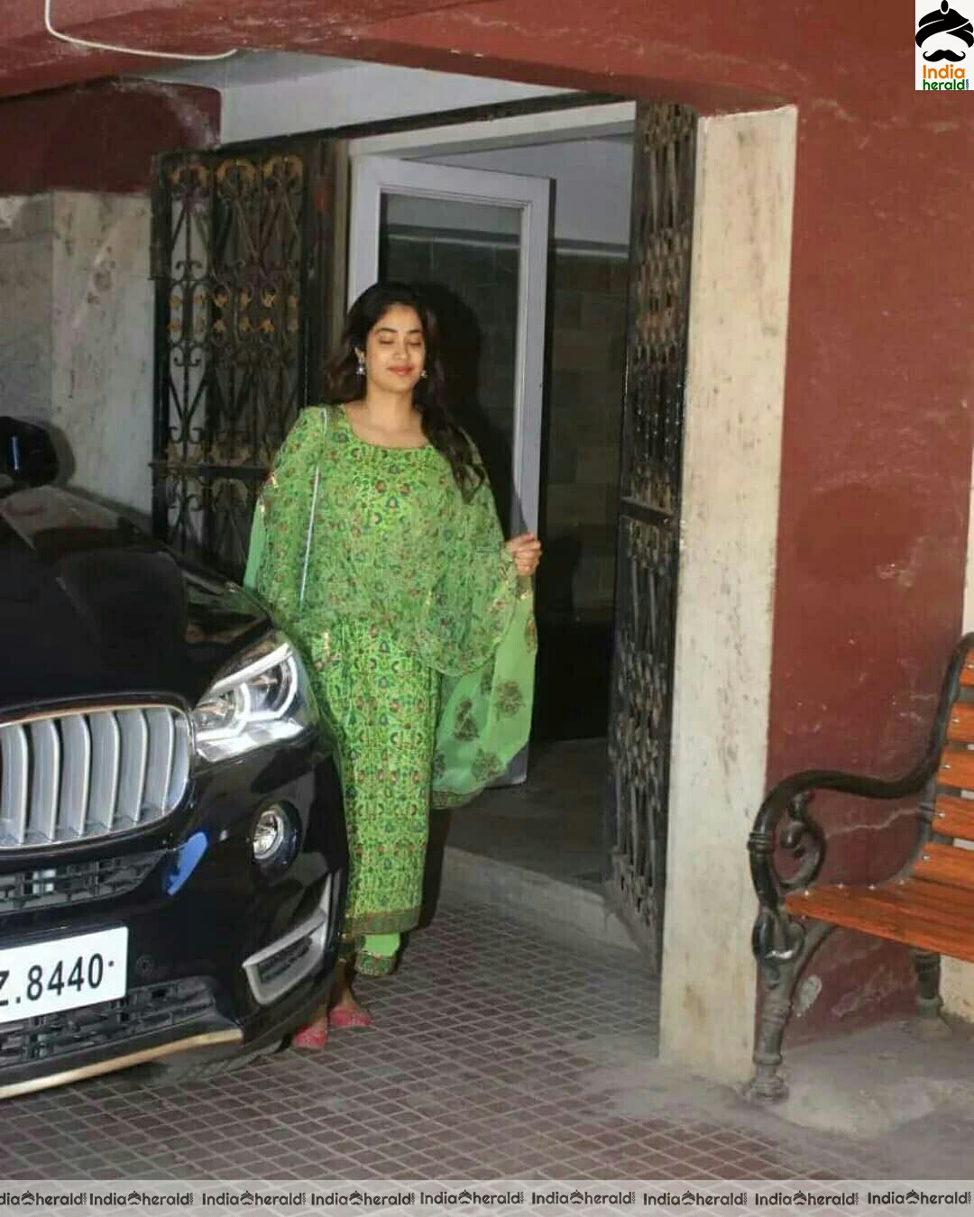 Janhvi Kapoor Cute In Green Chudi And Spotted Outside Juhu