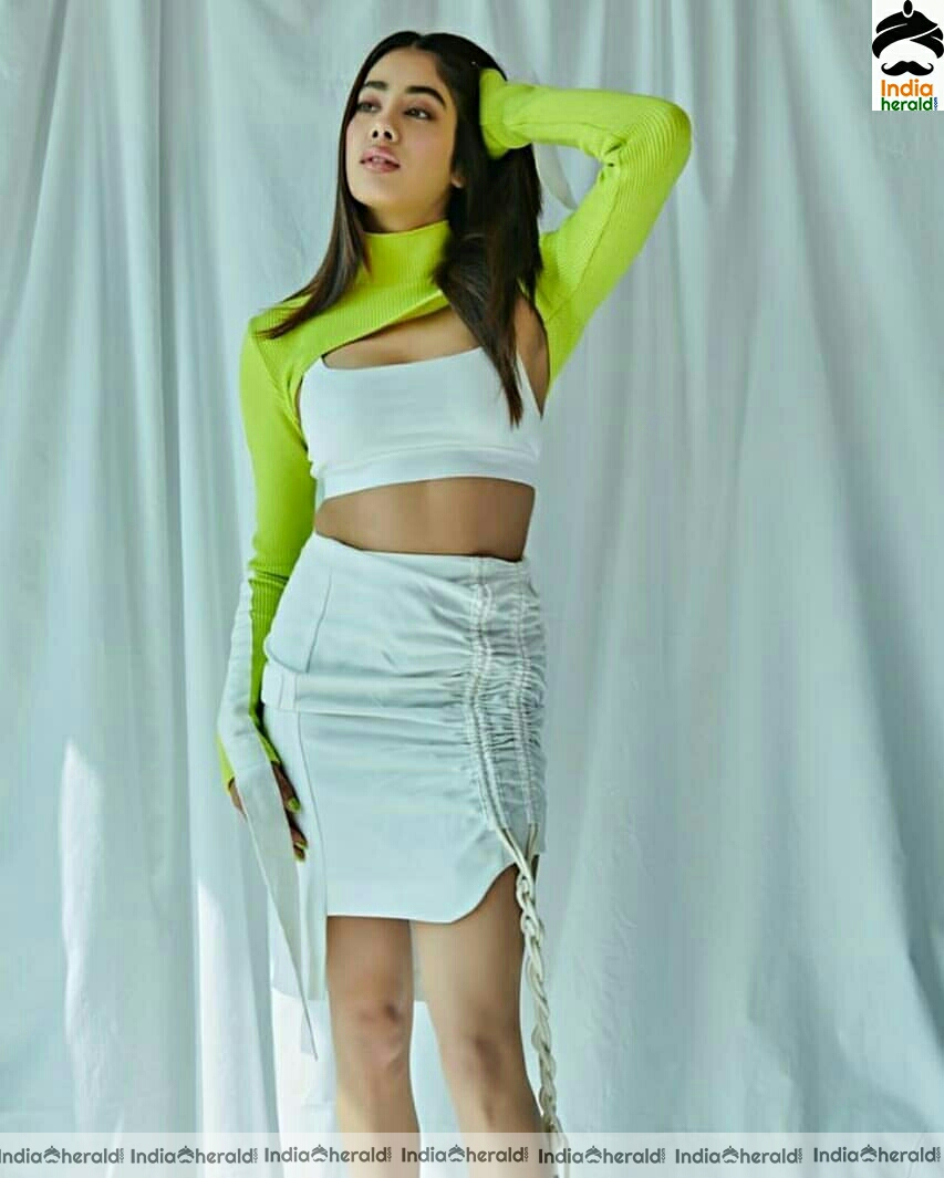 Janhvi Kapoor Hot White And Green Photo Stills