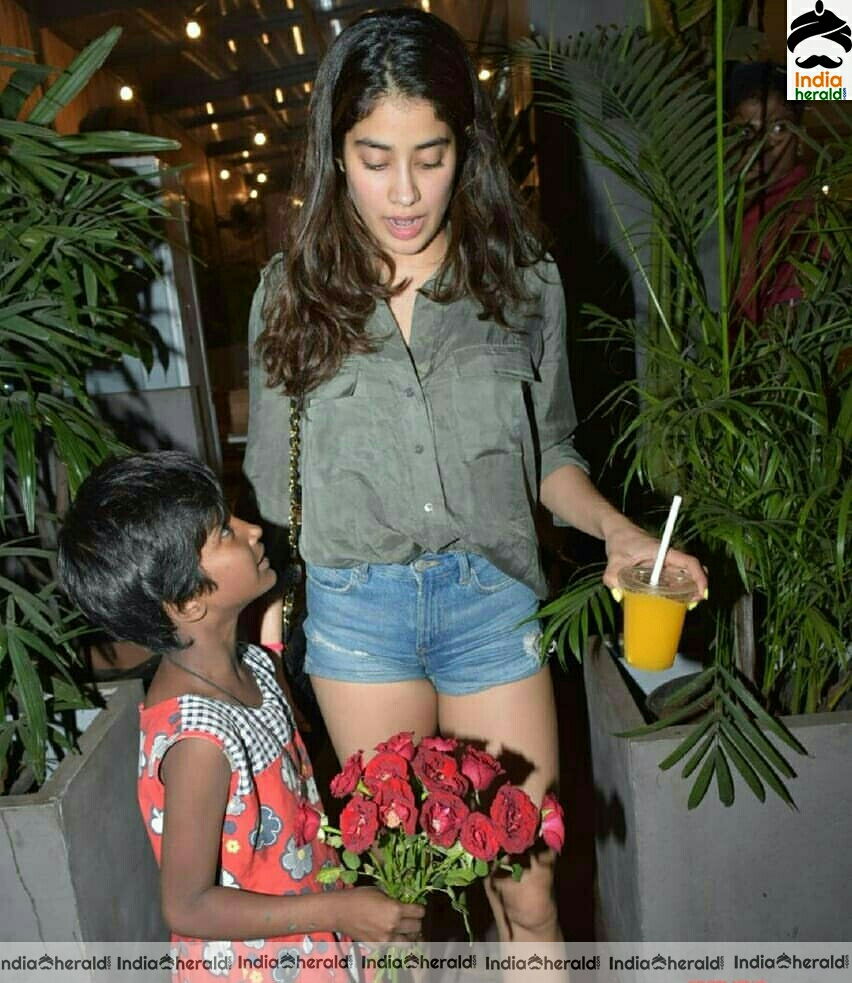 Janhvi Kapoor Shows Her Sexy Thighs Show Spotted Outside Restaurant