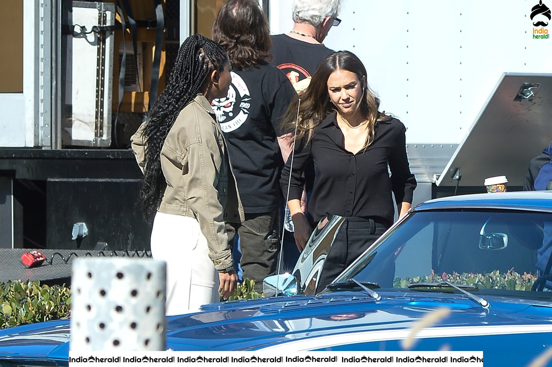 Jessica Alba and Gabrielle Union On the Set of LA Finest in Los Angeles