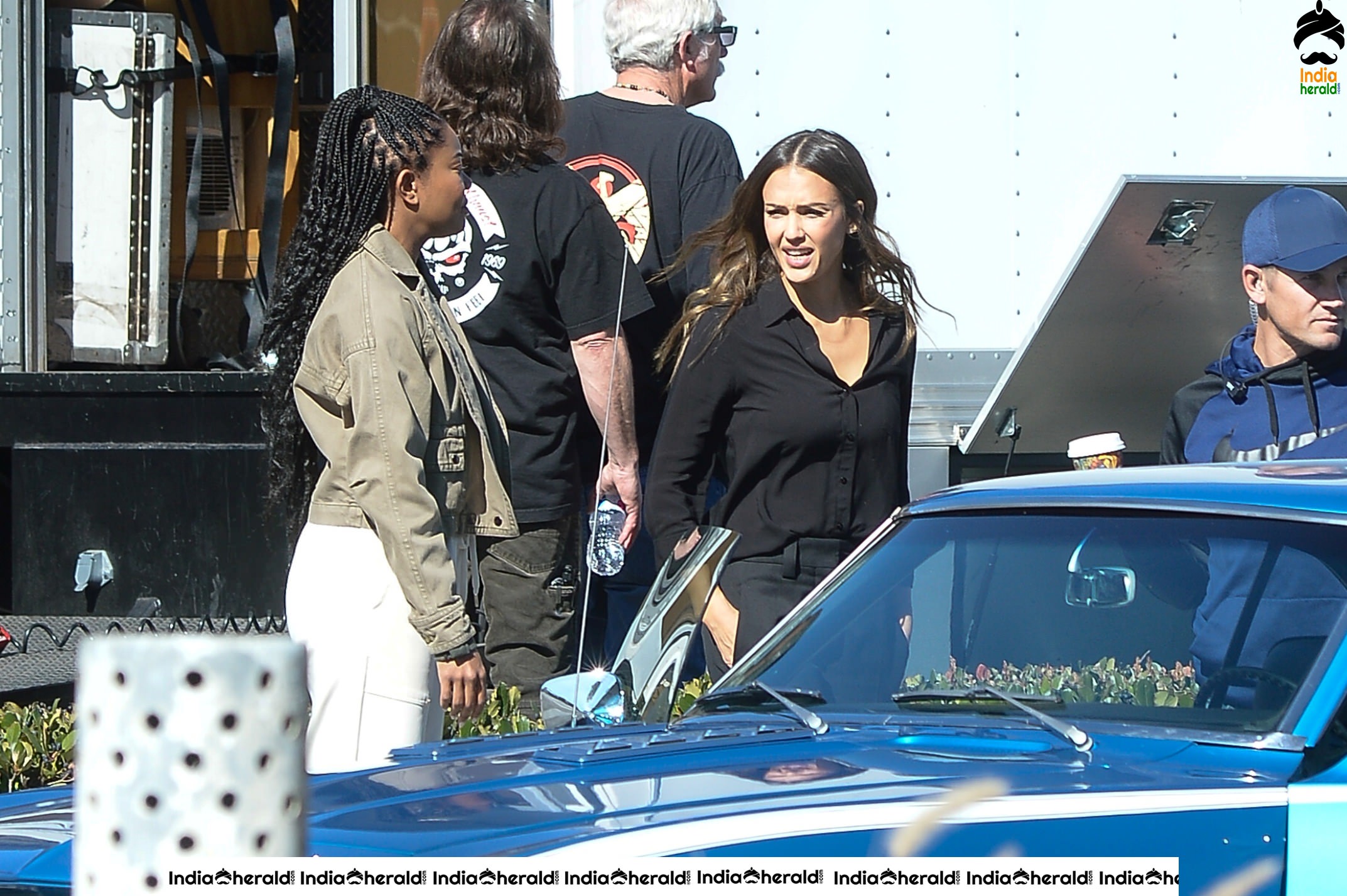 Jessica Alba and Gabrielle Union On the Set of LA Finest in Los Angeles