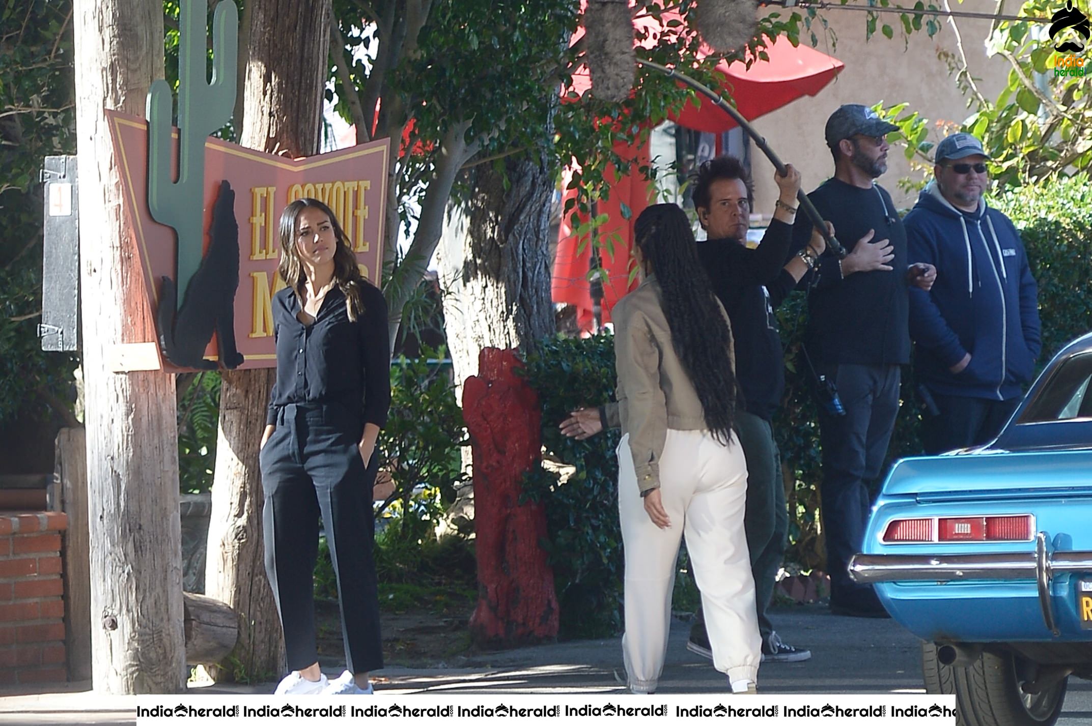Jessica Alba and Gabrielle Union On the Set of LA Finest in Los Angeles