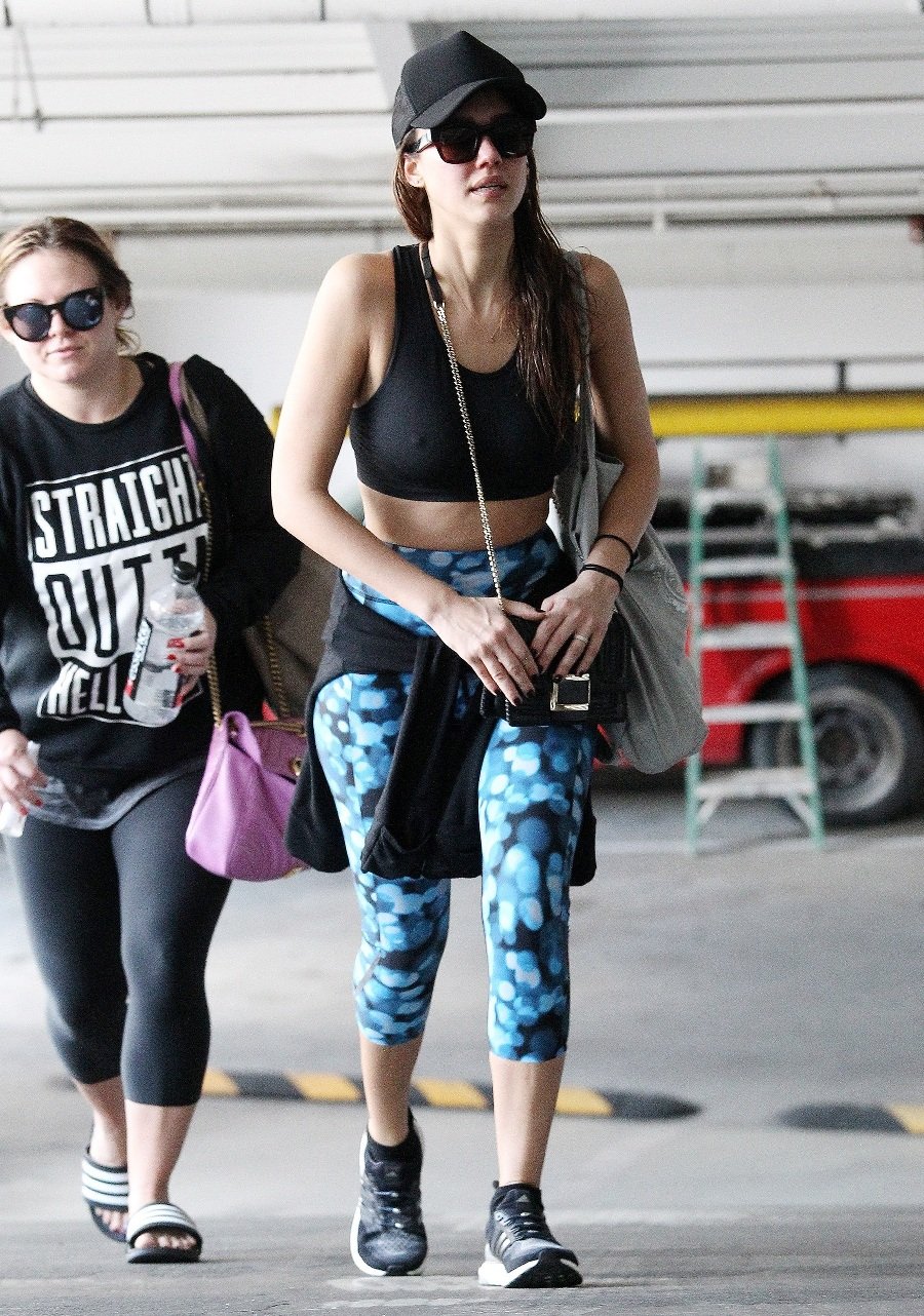 Jessica Alba Has A Workout At Cycle House In West Hollywood