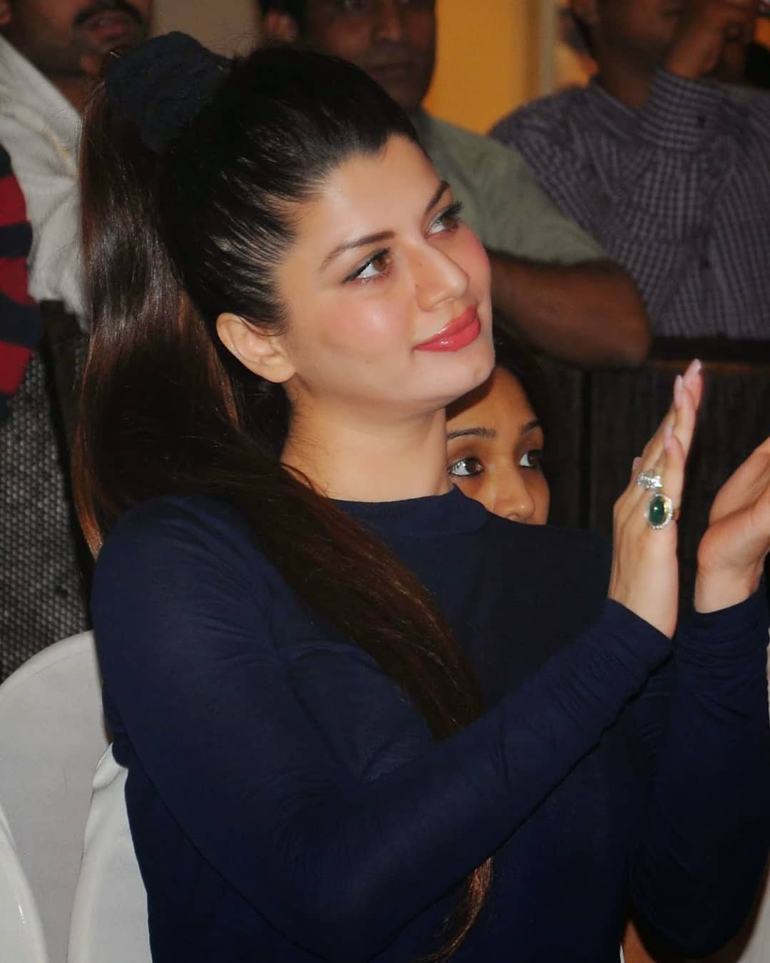 Kainaat Arora Flashing Her Innerwear From A Blue See Through Top