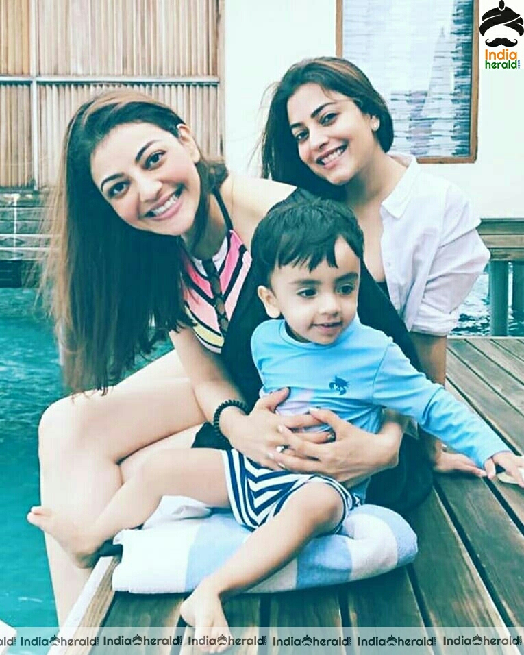 Kajal Aggarwal And Her Sister Cute Stills