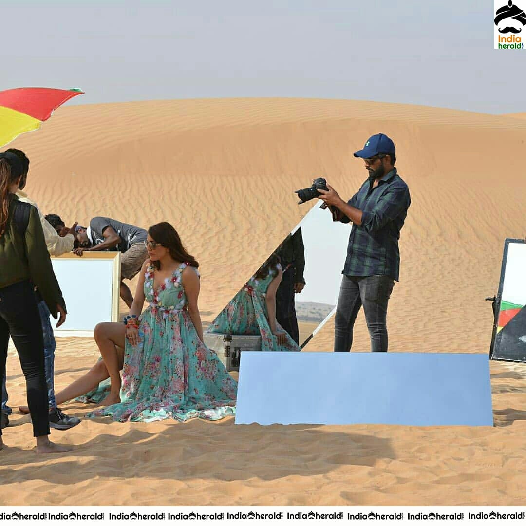 Kajal Aggarwal At Desert Shooting Spot