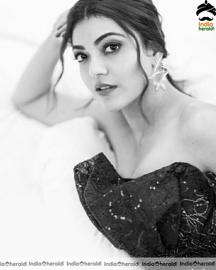 Kajal Aggarwal Cute Black and White Photoshoot