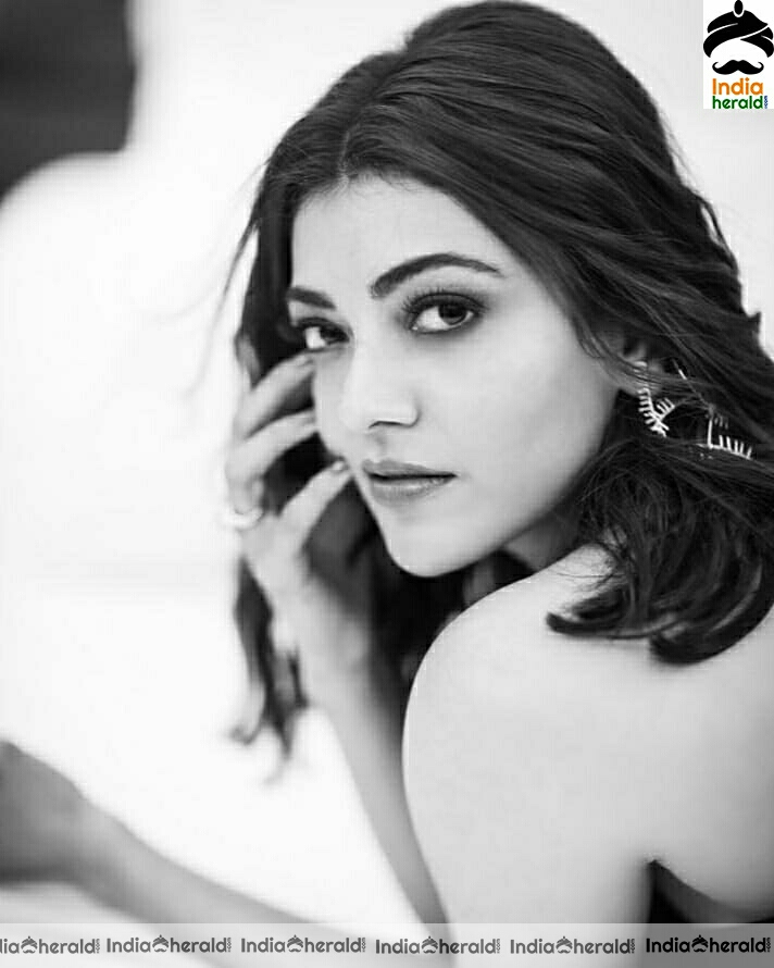 Kajal Aggarwal Cute Black and White Photoshoot