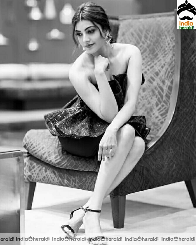 Kajal Aggarwal Cute Black and White Photoshoot