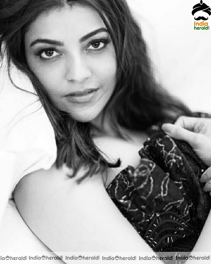 Kajal Aggarwal Cute Black and White Photoshoot