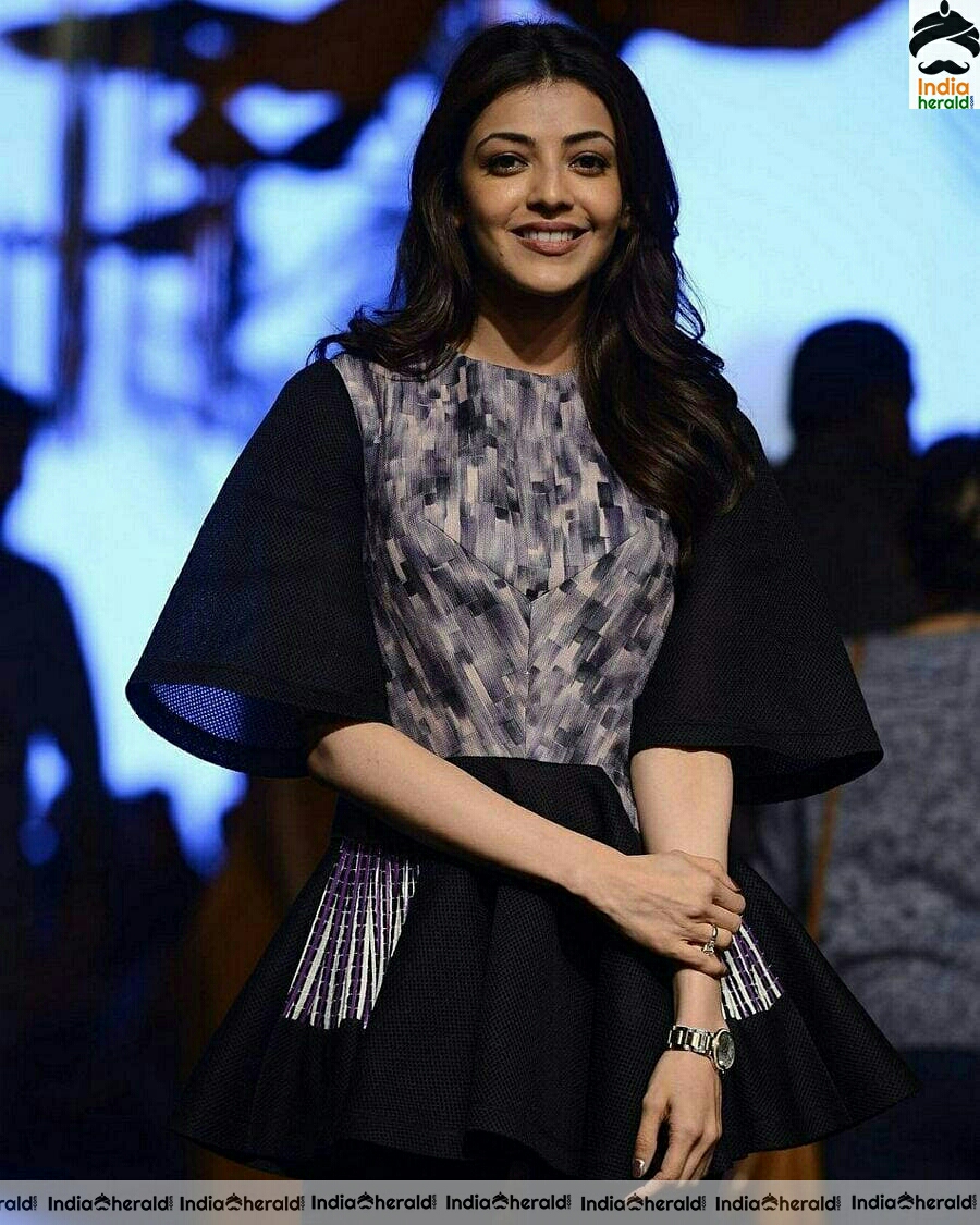 Kajal Aggarwal Cute black dress Stills