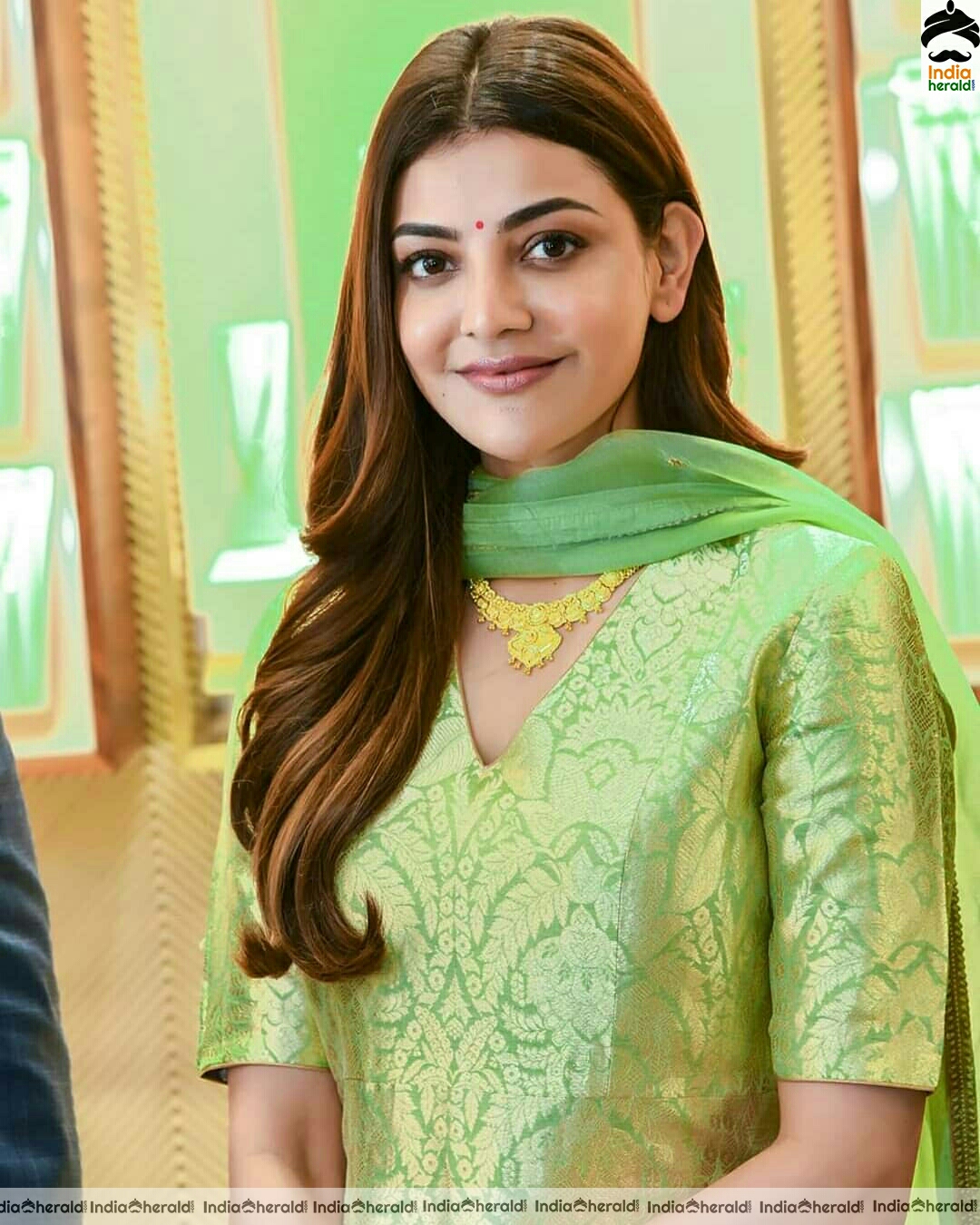 Kajal Aggarwal Cute Green Chudi Stills