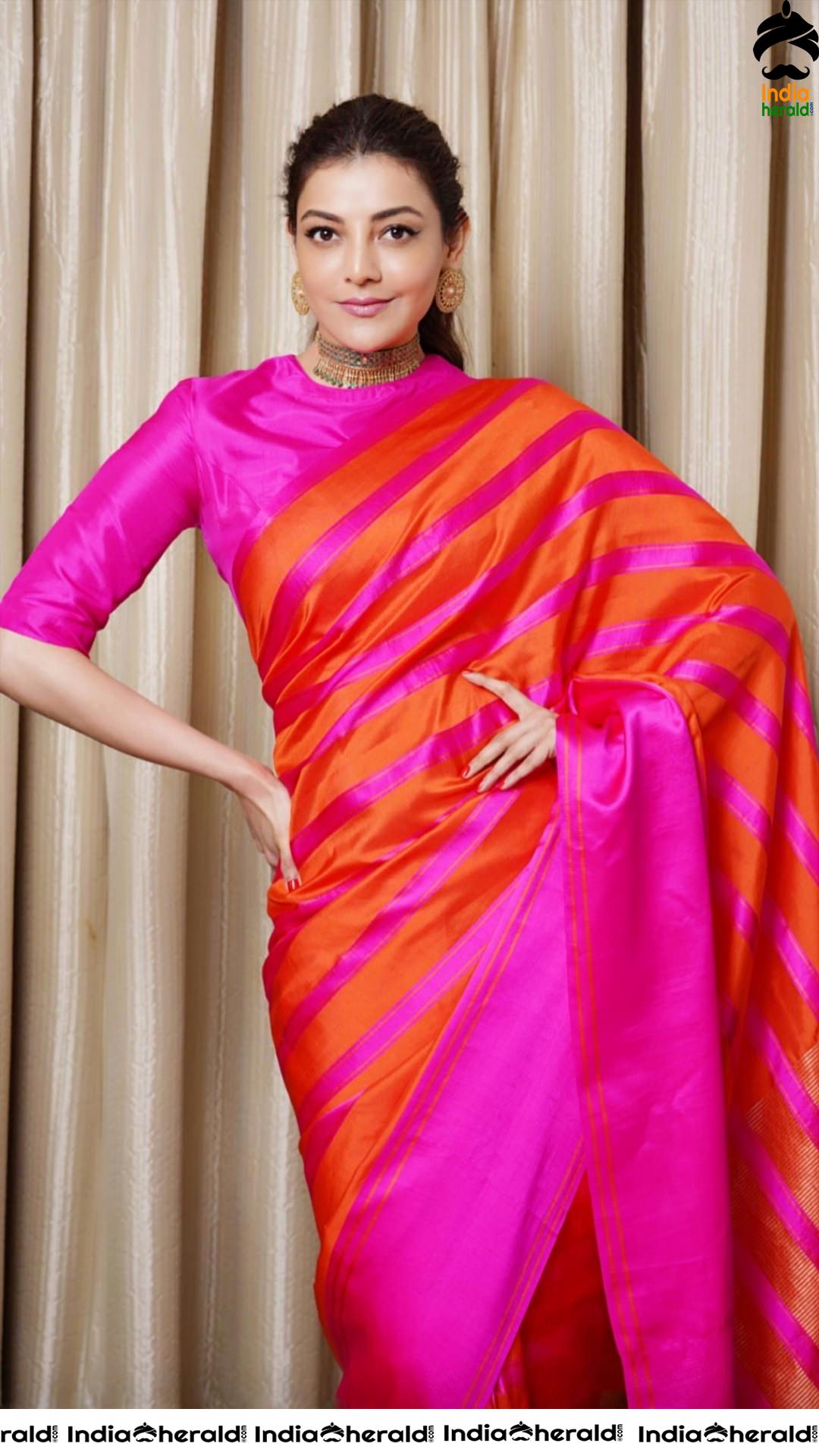 Kajal Aggarwal Fully Covered in Saree yet Fully Seductive