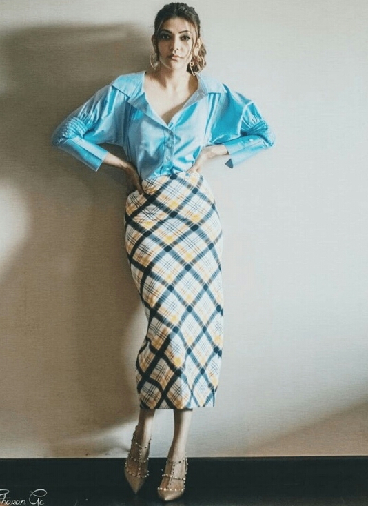 Kajal Aggarwal Glam Stills In Bennch Outfit