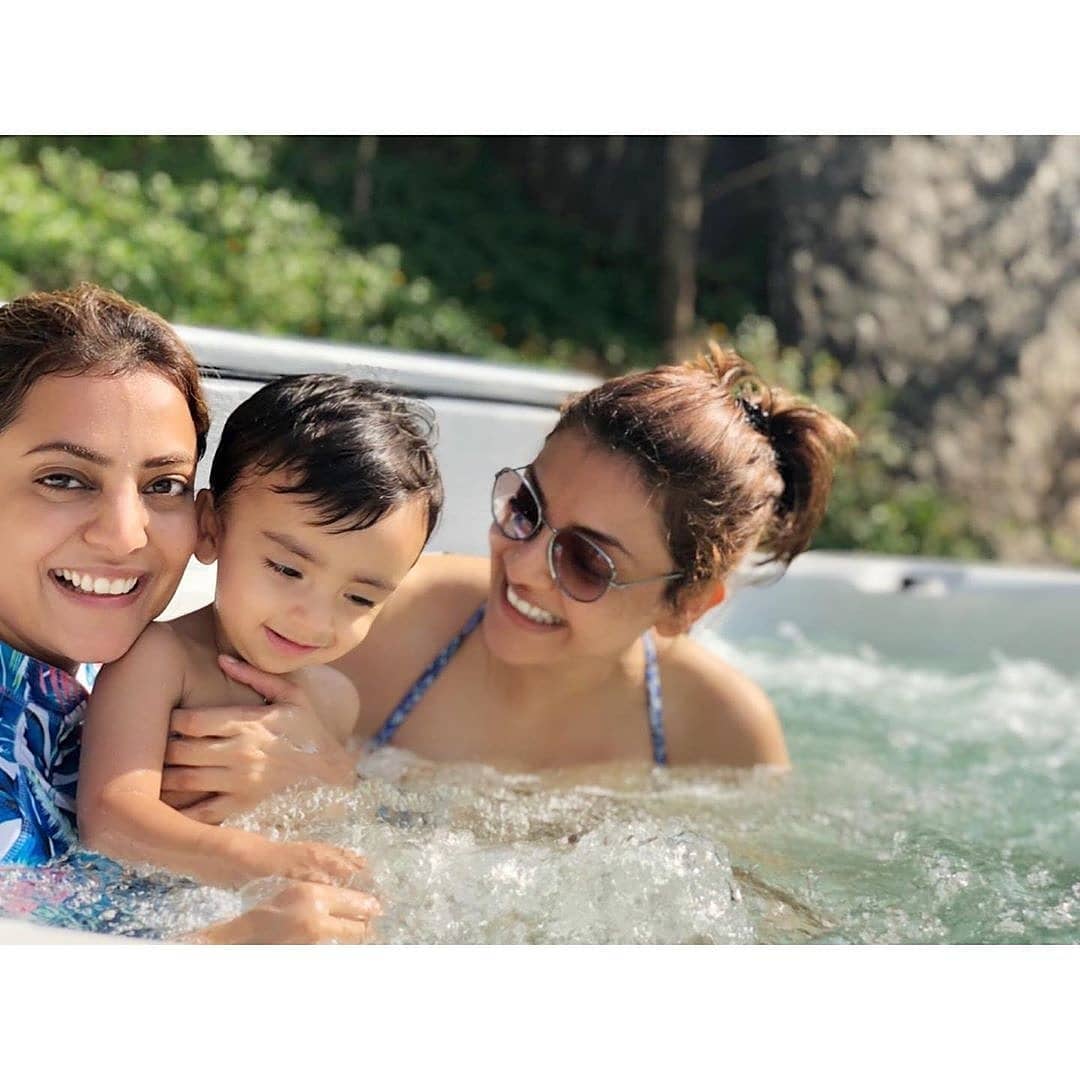 Kajal Aggarwal In Bikini With Her Sister