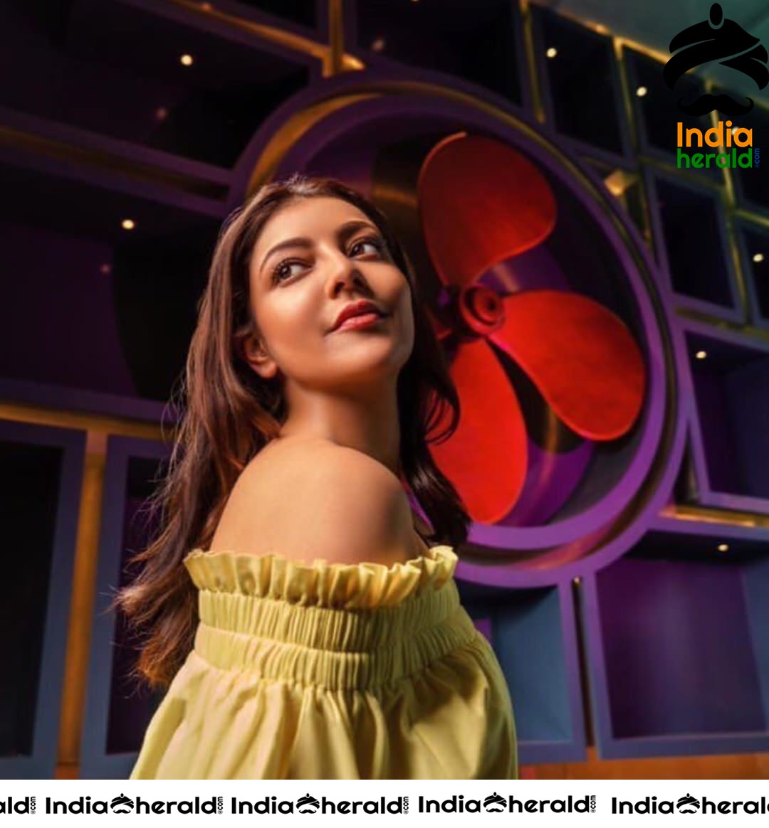 Kajal Aggarwal Latest Hot Photos in Strapless Green Top