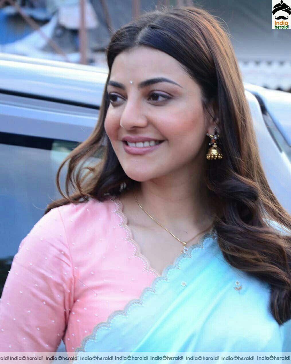 Kajal Aggarwal looking gorgeous like a Barbie doll in saree