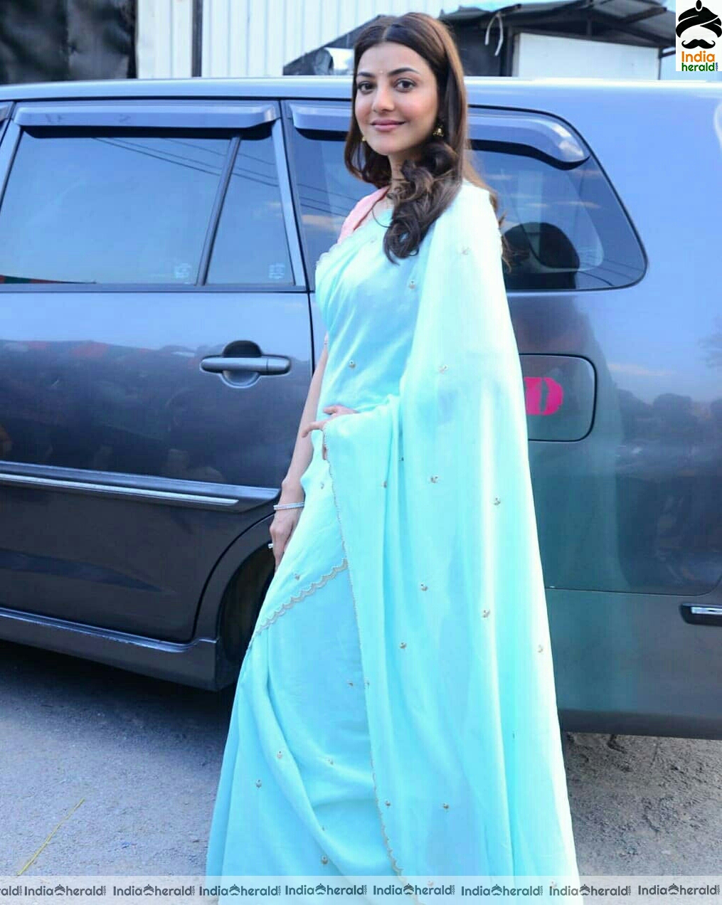 Kajal Aggarwal looking gorgeous like a Barbie doll in saree