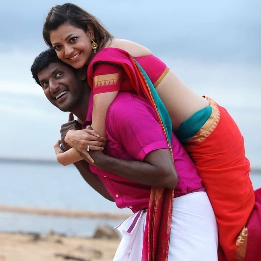 Kajal Aggarwal Sexy In Saree With Vishal